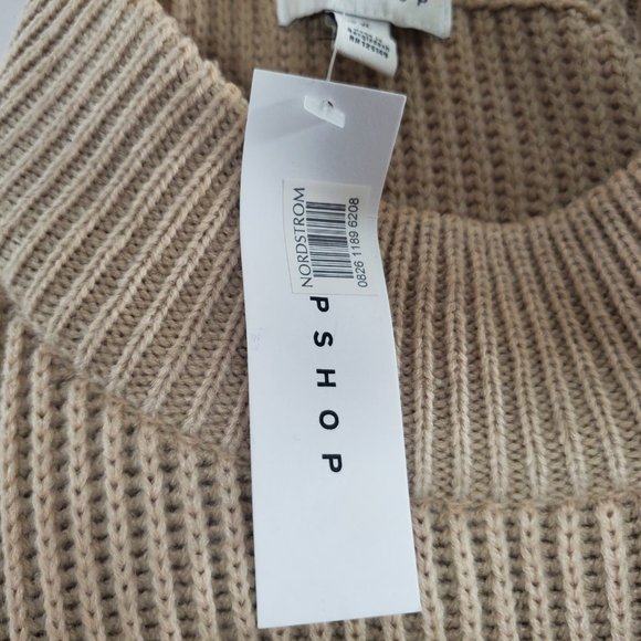 Topshop Mock Neck Oversized Knit Pullover Sweater - Picture 5 of 9